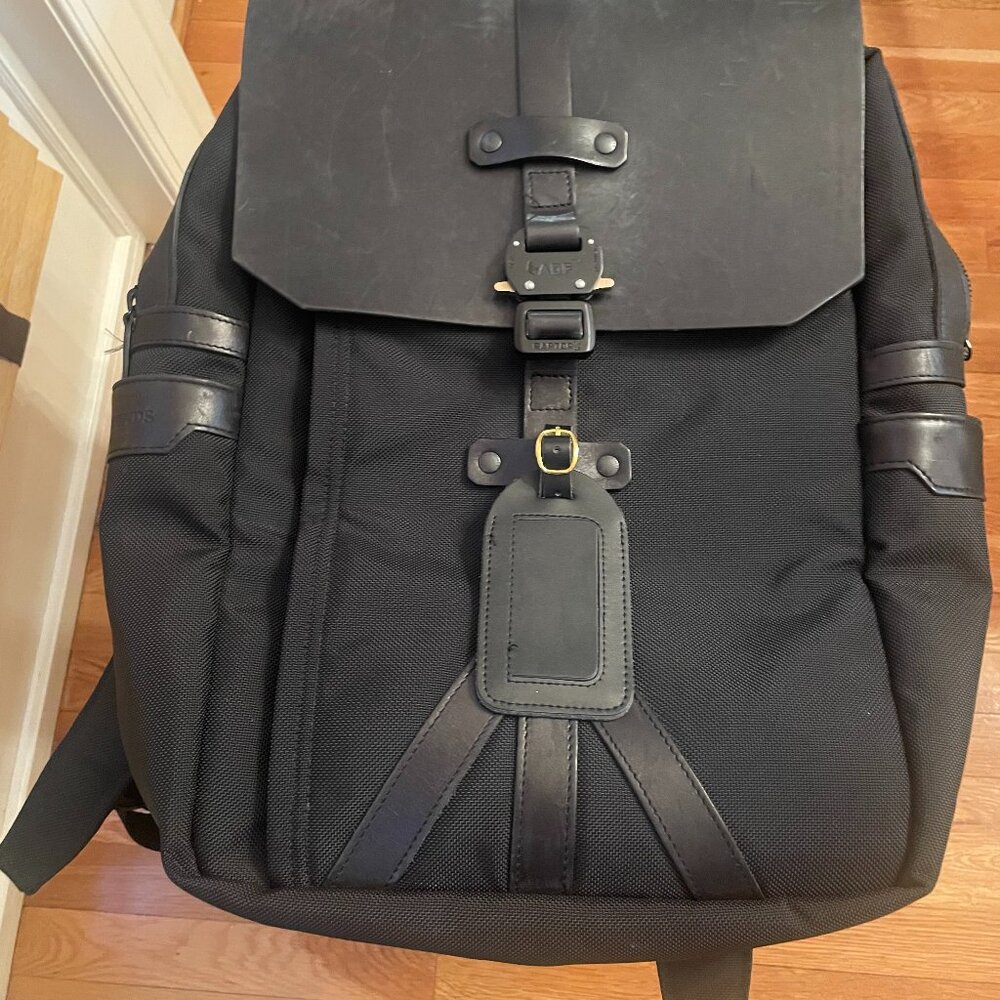 Allen Edmonds Leather/Canvas Flip Top Backpack